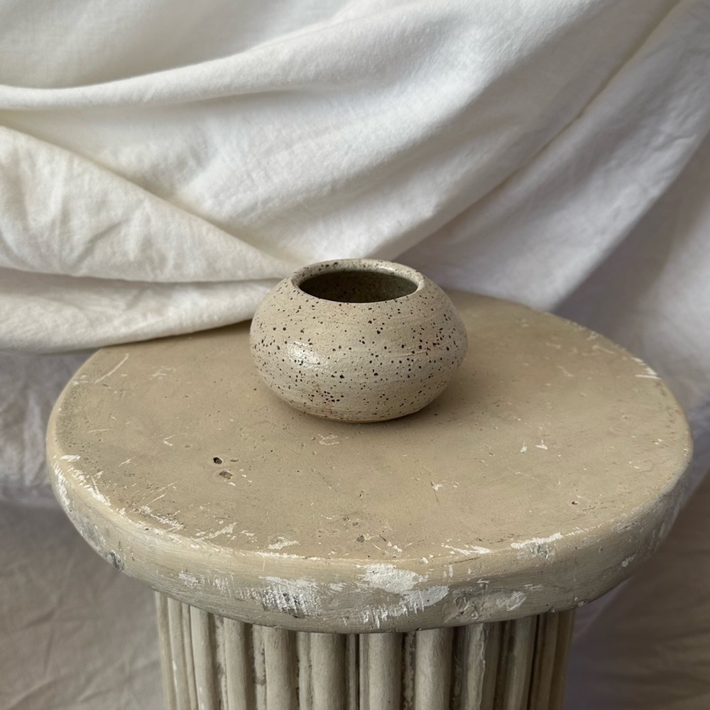 Handmade Clay Speckled Bud Vase
